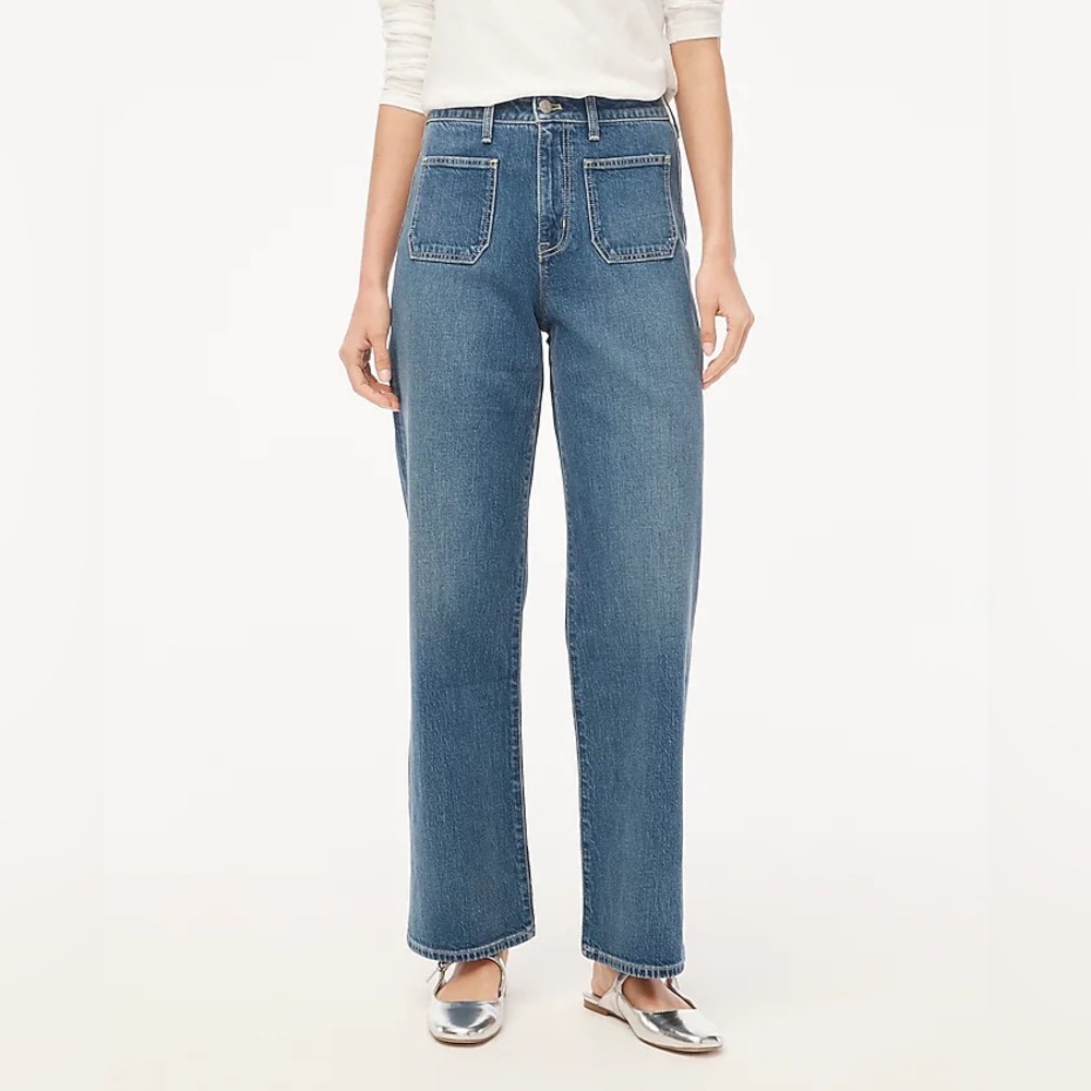 J Crew Factory Curvy Wide-Leg Patch-Pocket Jean - NWT